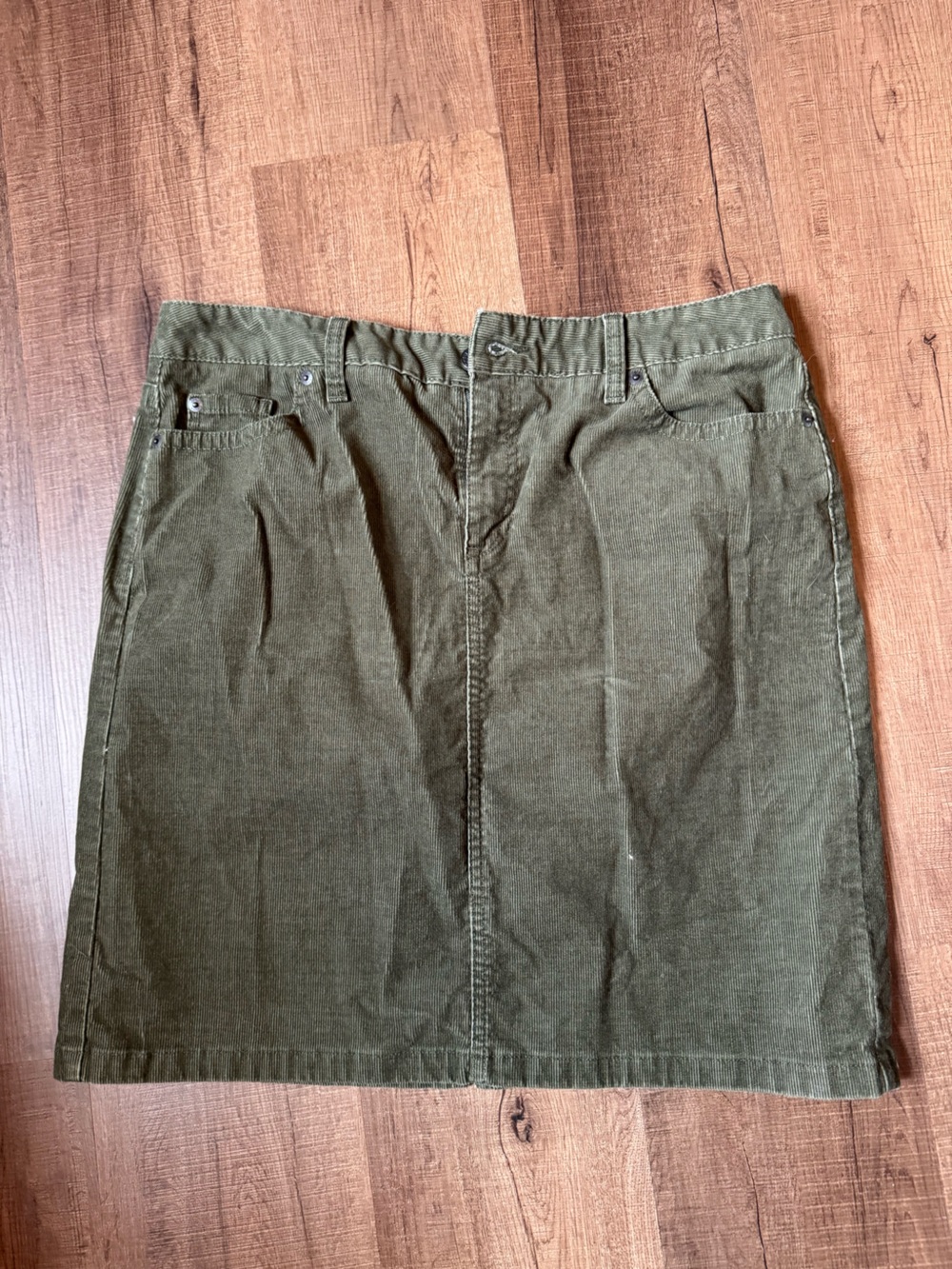 L.L. Bean Olive Corduroy skirt